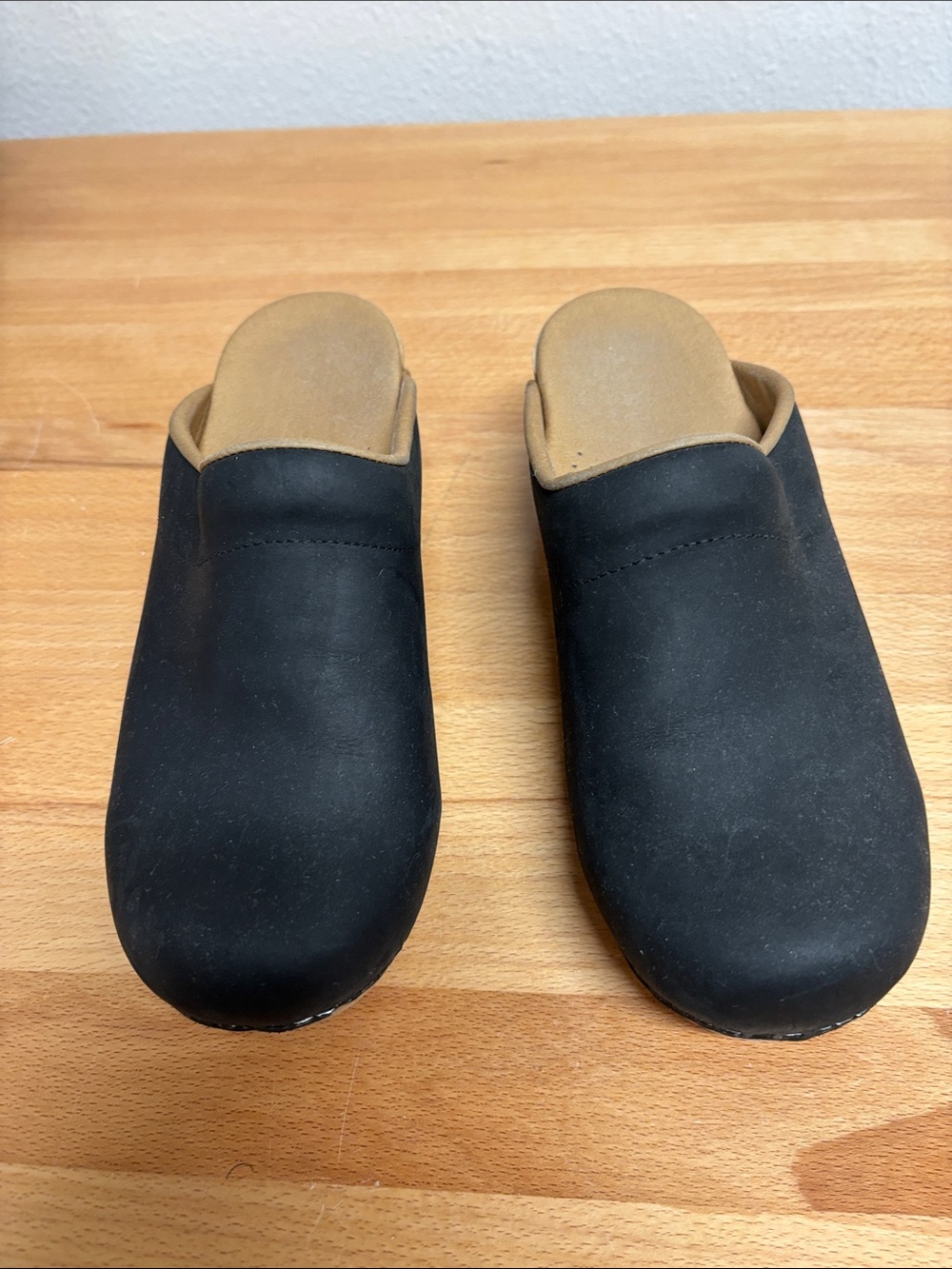 Sanita Black and Tan Slip-On Clogs